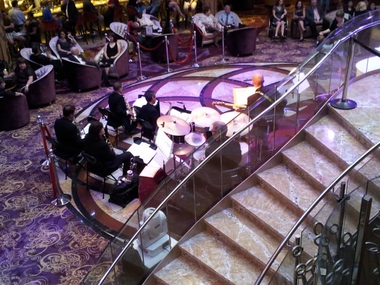 The ship's orchestra putting on a concert.