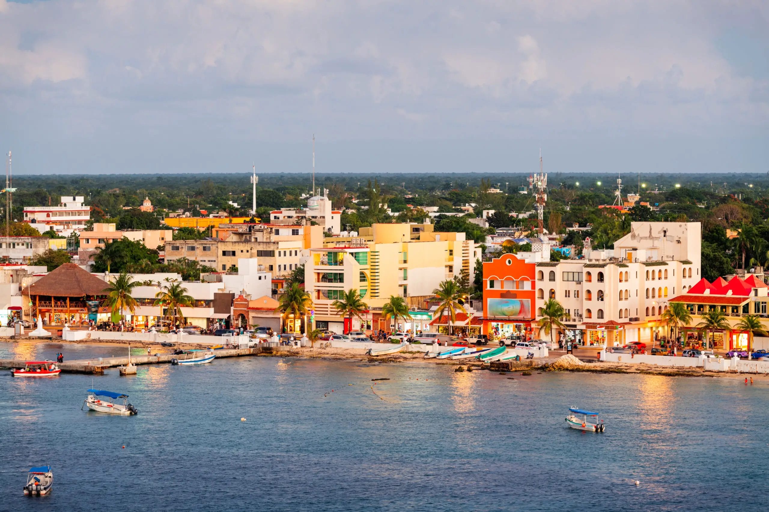 The brightly colored town of Cozumel in Mexico